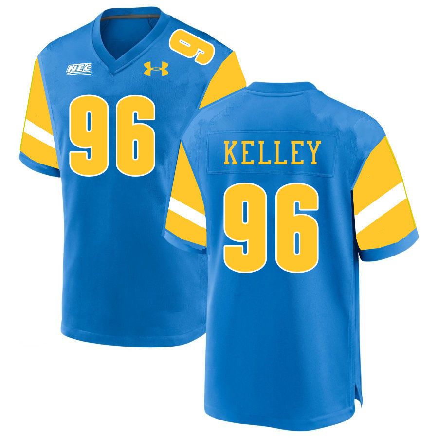 Men #96 Luke Kelley Long Island University Sharks College Football Jerseys Stitched-Blue